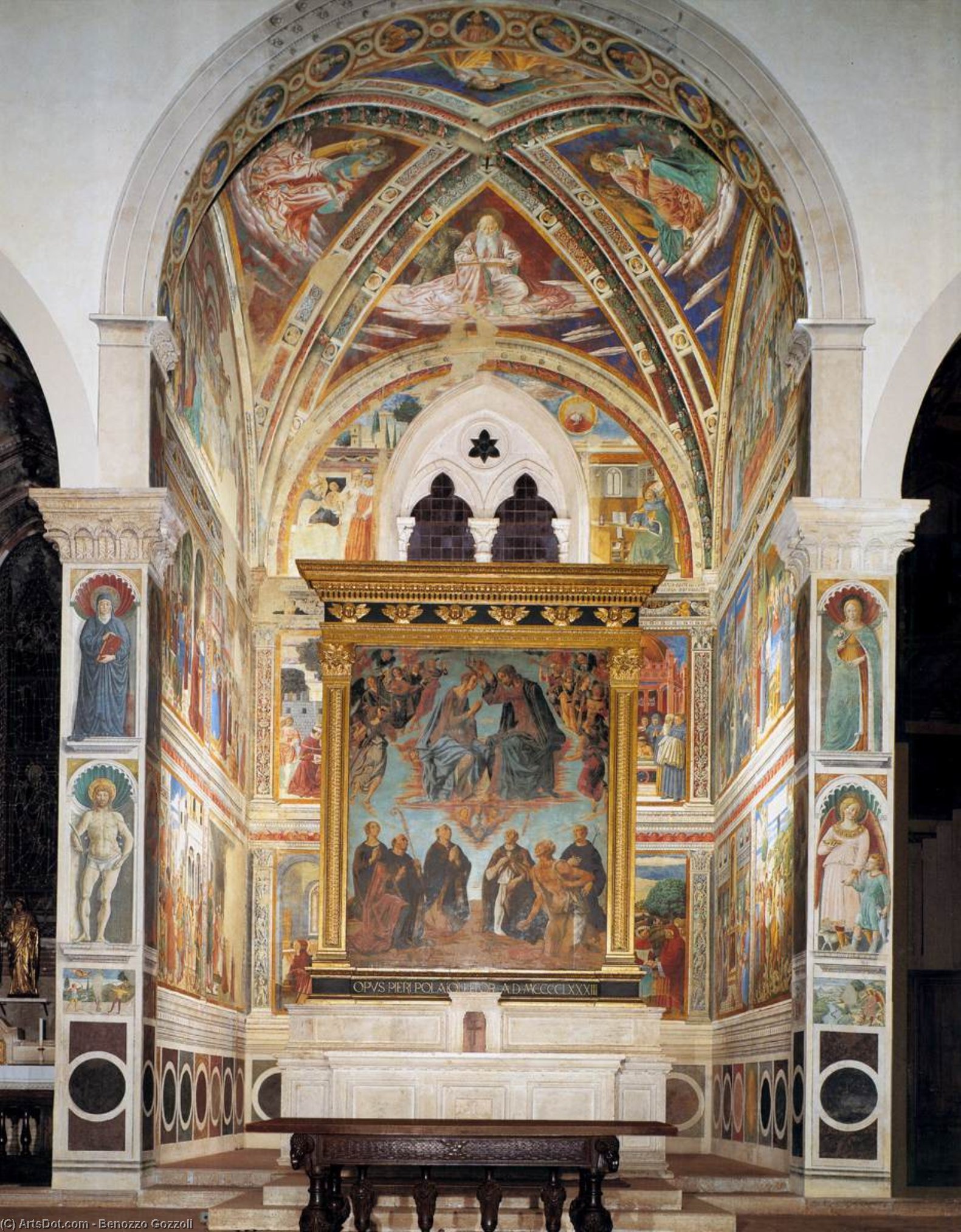 Wikioo.org - The Encyclopedia of Fine Arts - Painting, Artwork by Benozzo Gozzoli - View of the apsidal chapel