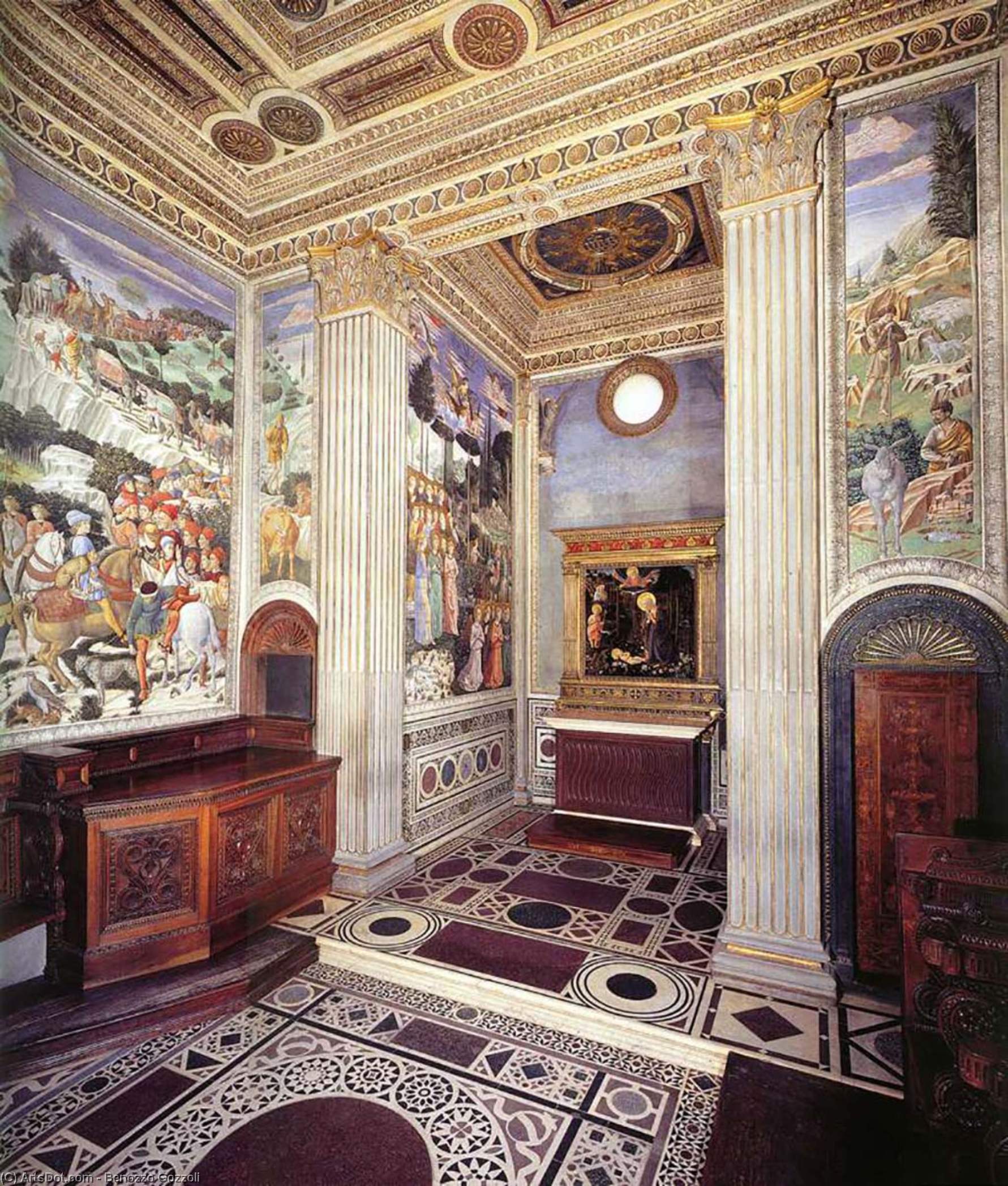 WikiOO.org - Encyclopedia of Fine Arts - Maleri, Artwork Benozzo Gozzoli - View of the Chapel