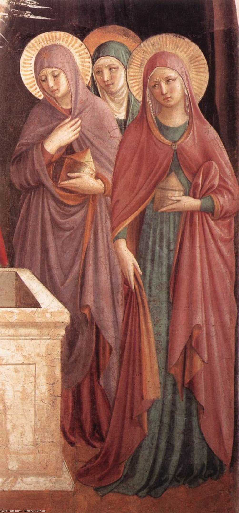 Wikioo.org - The Encyclopedia of Fine Arts - Painting, Artwork by Benozzo Gozzoli - Women at the Tomb (detail)