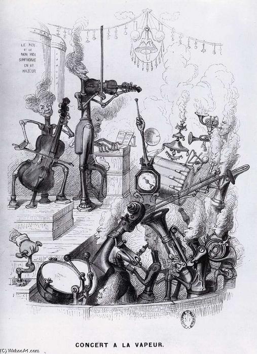 WikiOO.org - Encyclopedia of Fine Arts - Målning, konstverk Jean Jacques Grandville - Steam Concert