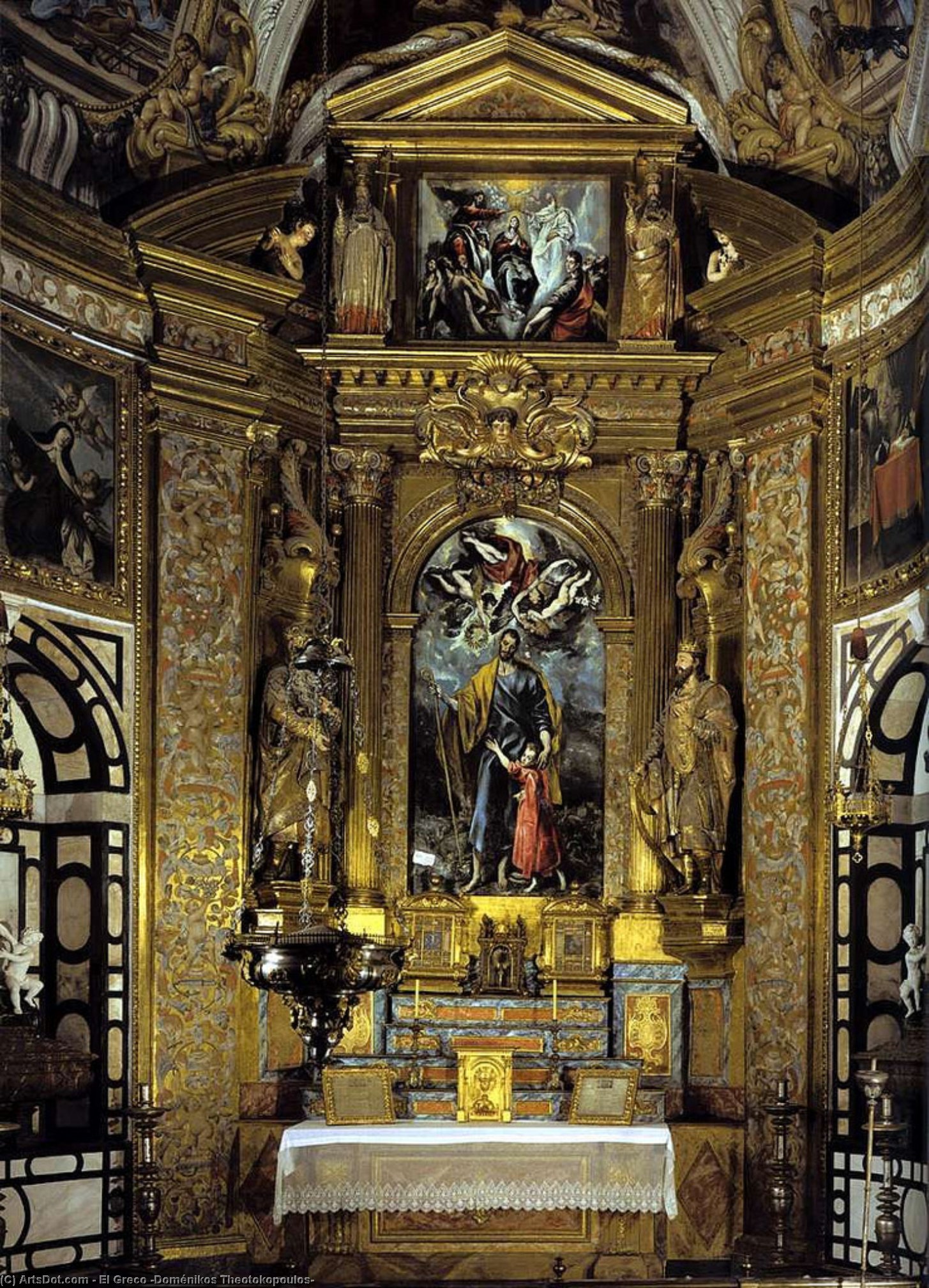 Wikioo.org – L'Encyclopédie des Beaux Arts - Peinture, Oeuvre de El Greco (Doménikos Theotokopoulos) - retable