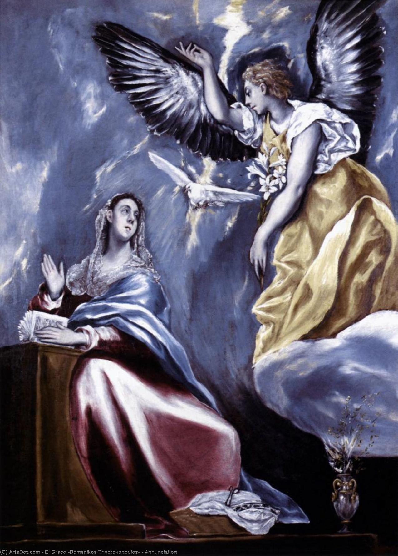 Wikioo.org - The Encyclopedia of Fine Arts - Painting, Artwork by El Greco (Doménikos Theotokopoulos) - Annunciation