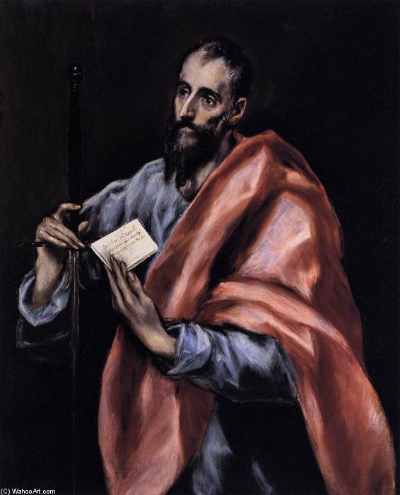 WikiOO.org – 美術百科全書 - 繪畫，作品 El Greco (Doménikos Theotokopoulos) -  使徒  st  保罗