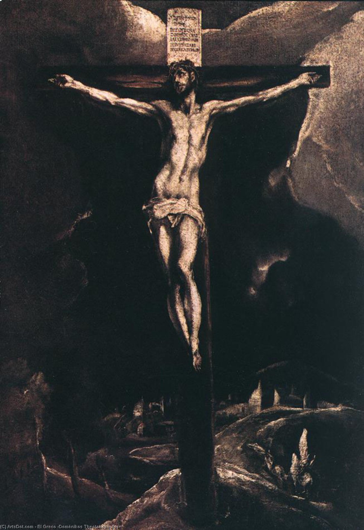 WikiOO.org - Encyclopedia of Fine Arts - Malba, Artwork El Greco (Doménikos Theotokopoulos) - Christ on the Cross