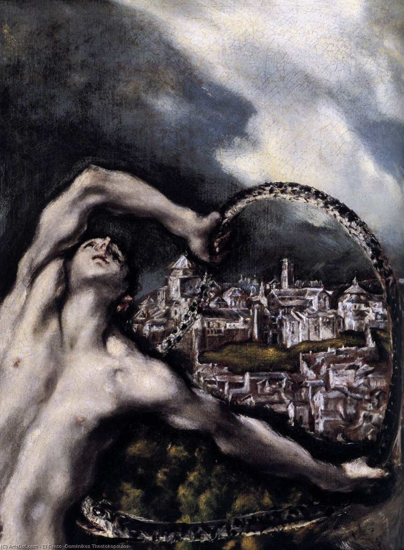 WikiOO.org - Encyclopedia of Fine Arts - Maleri, Artwork El Greco (Doménikos Theotokopoulos) - Laocoön (detail)