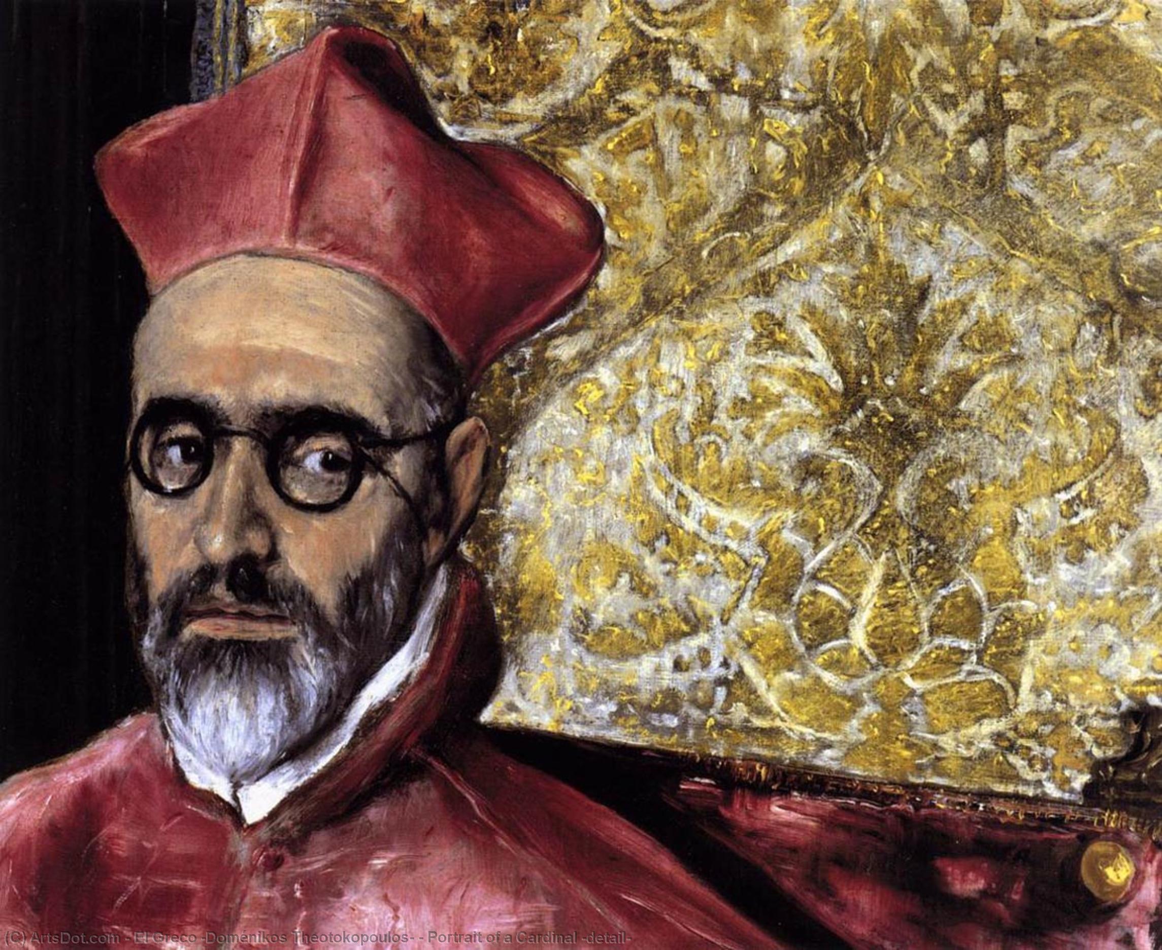 Wikioo.org - Die Enzyklopädie bildender Kunst - Malerei, Kunstwerk von El Greco (Doménikos Theotokopoulos) - porträt von einem kardinal Ausschnitt