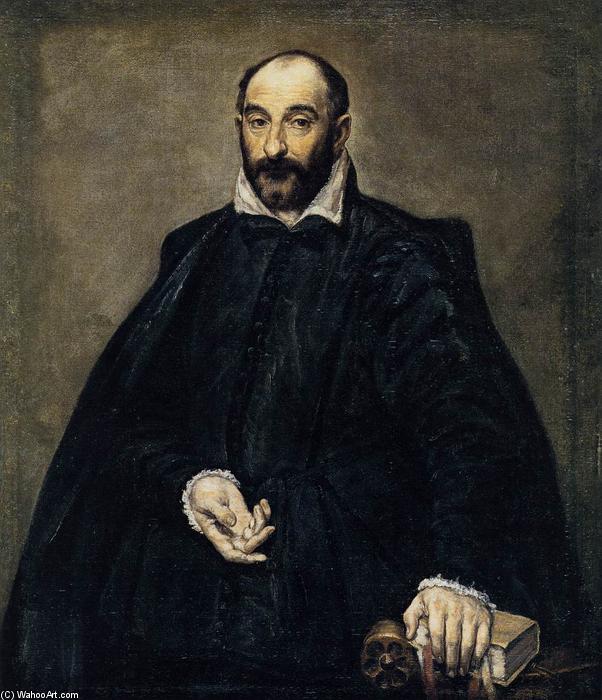 Wikioo.org – La Enciclopedia de las Bellas Artes - Pintura, Obras de arte de El Greco (Doménikos Theotokopoulos) - retrato de un hombre