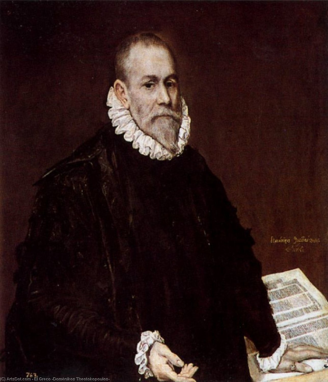 Wikioo.org - The Encyclopedia of Fine Arts - Painting, Artwork by El Greco (Doménikos Theotokopoulos) - Portrait of Doctor Rodrigo de la Fuente (El Médico)