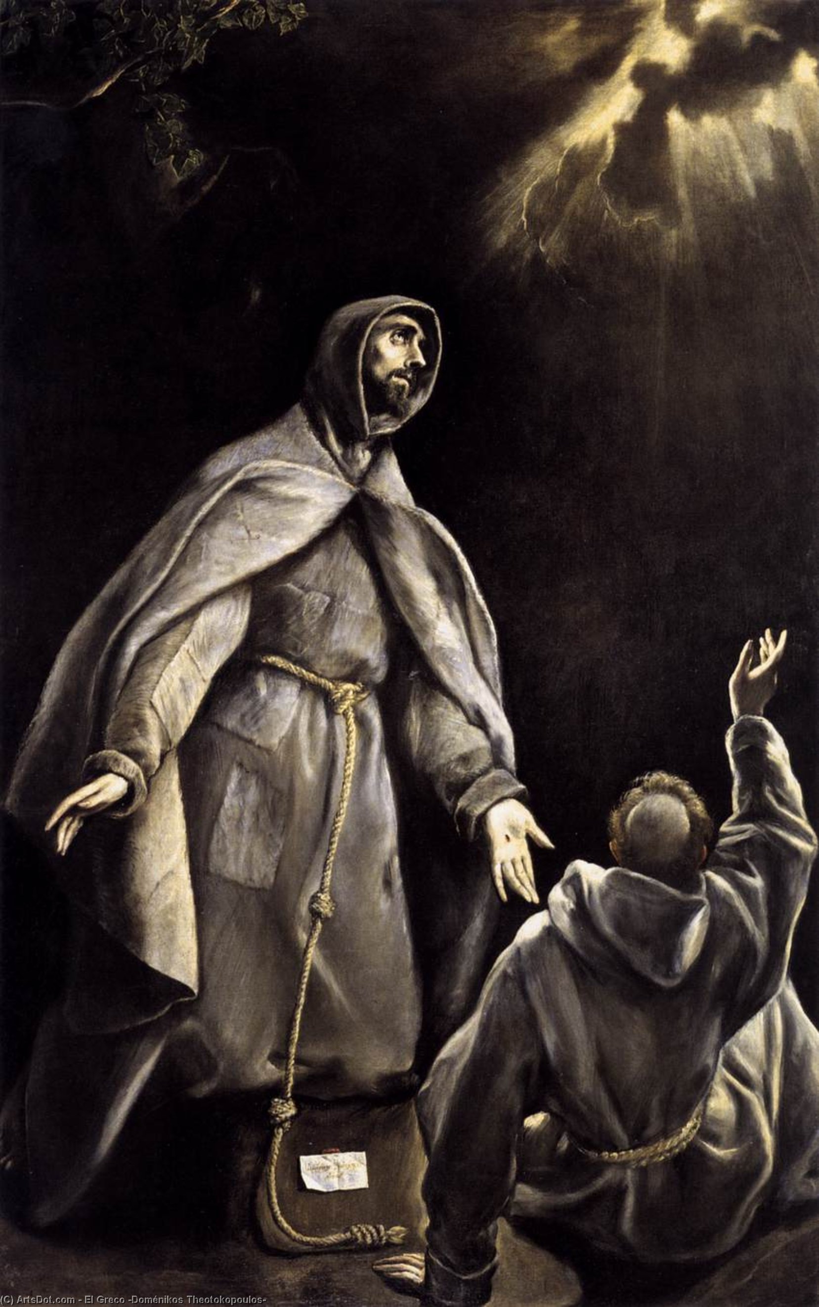Wikioo.org - The Encyclopedia of Fine Arts - Painting, Artwork by El Greco (Doménikos Theotokopoulos) - St Francis's Vision of the Flaming Torch