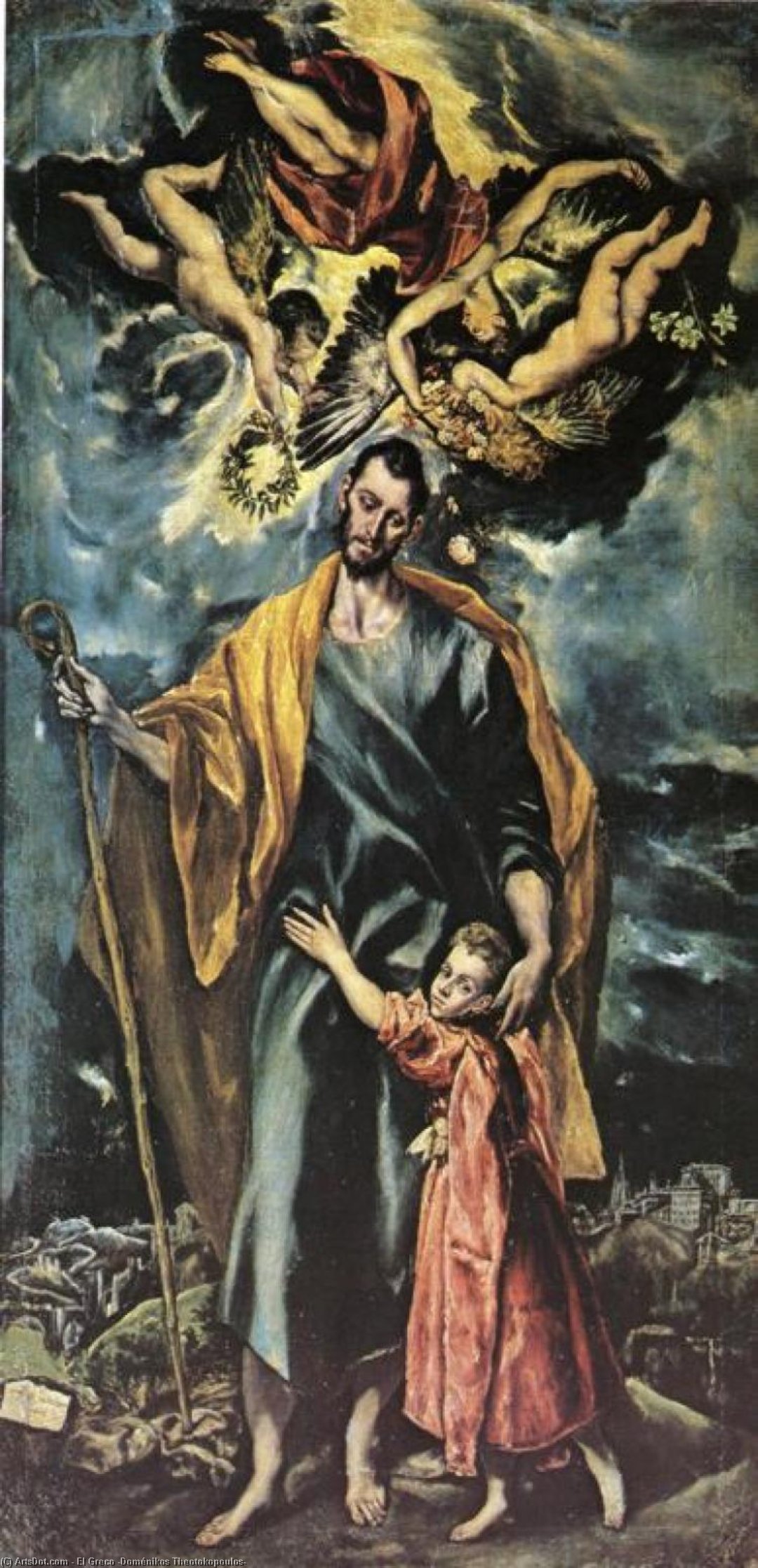 Wikioo.org - The Encyclopedia of Fine Arts - Painting, Artwork by El Greco (Doménikos Theotokopoulos) - St Joseph and the Christ Child