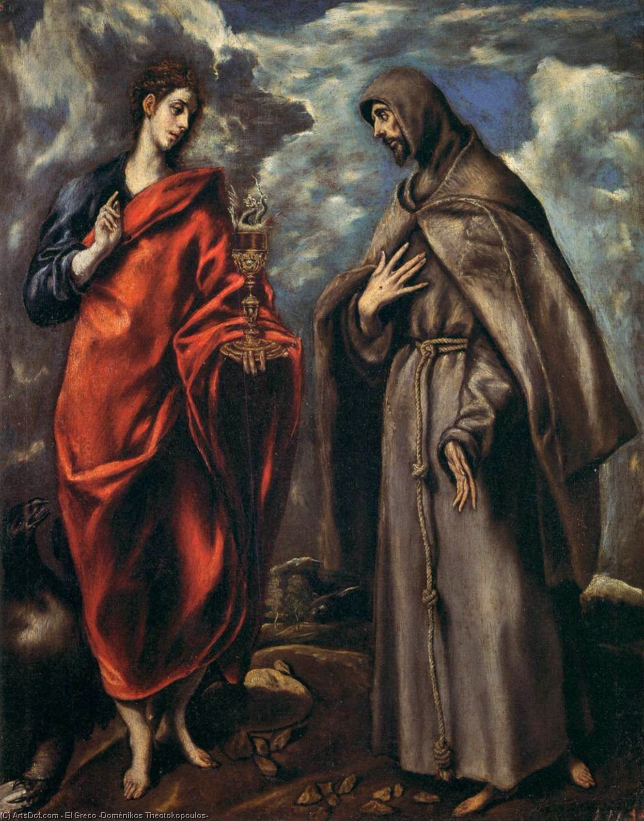 WikiOO.org - Encyclopedia of Fine Arts - Malba, Artwork El Greco (Doménikos Theotokopoulos) - Sts John and Francis