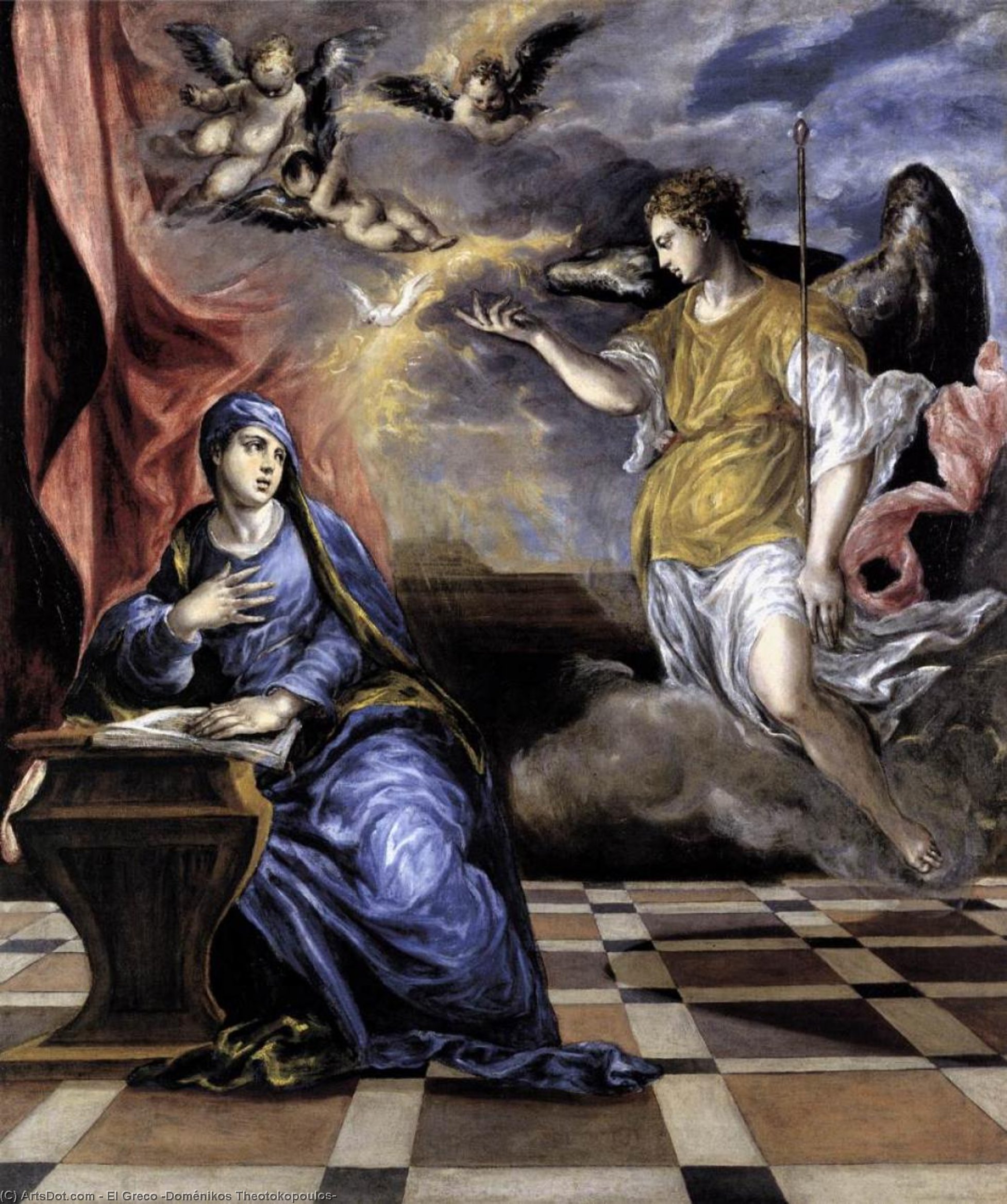 Wikioo.org - The Encyclopedia of Fine Arts - Painting, Artwork by El Greco (Doménikos Theotokopoulos) - The Annunciation