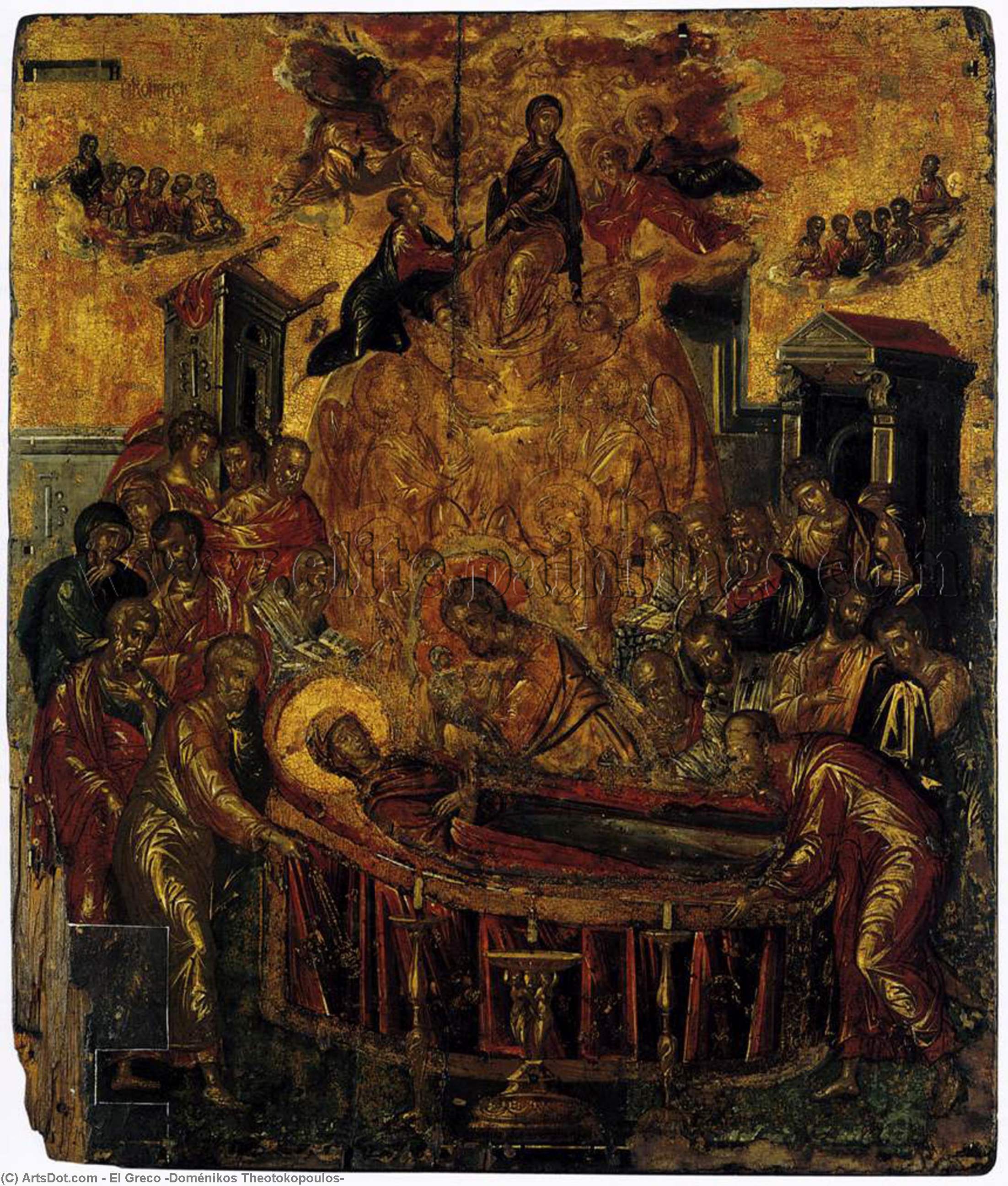 WikiOO.org - Encyclopedia of Fine Arts - Schilderen, Artwork El Greco (Doménikos Theotokopoulos) - The Dormition of the Virgin