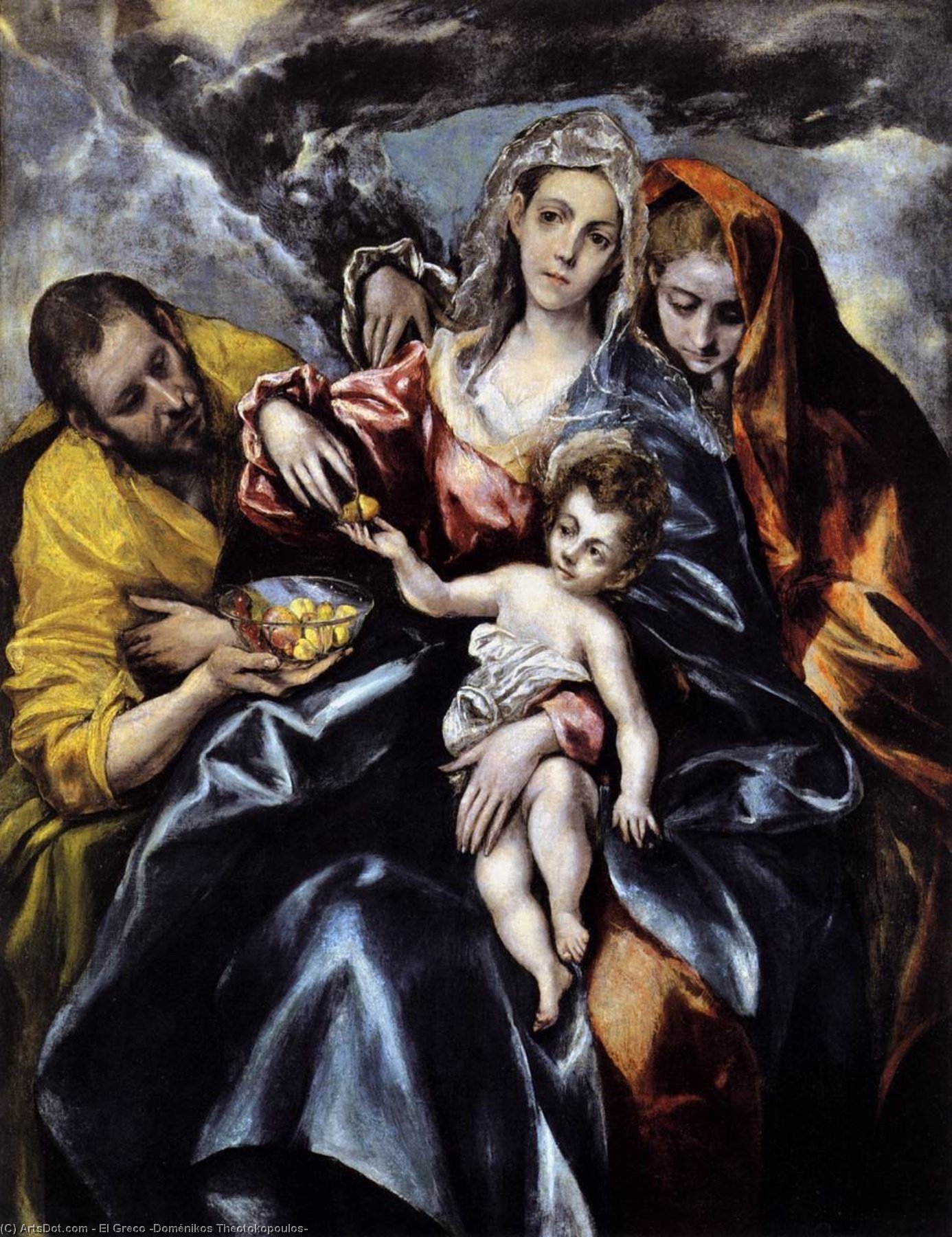 Wikioo.org - The Encyclopedia of Fine Arts - Painting, Artwork by El Greco (Doménikos Theotokopoulos) - The Holy Family with St Mary Magdalen