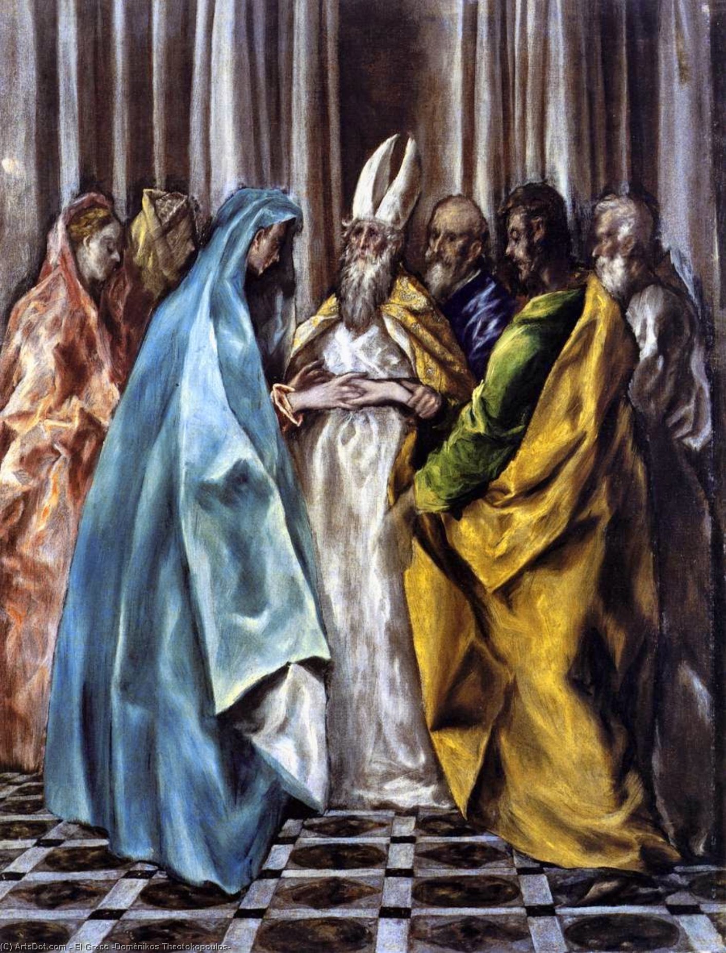 WikiOO.org - אנציקלופדיה לאמנויות יפות - ציור, יצירות אמנות El Greco (Doménikos Theotokopoulos) - The Marriage of the Virgin