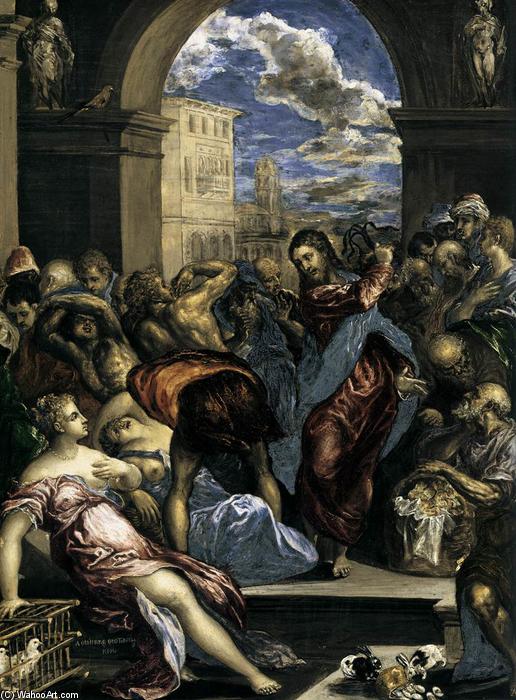 WikiOO.org - Εγκυκλοπαίδεια Καλών Τεχνών - Ζωγραφική, έργα τέχνης El Greco (Doménikos Theotokopoulos) - The Purification of the Temple (detail)