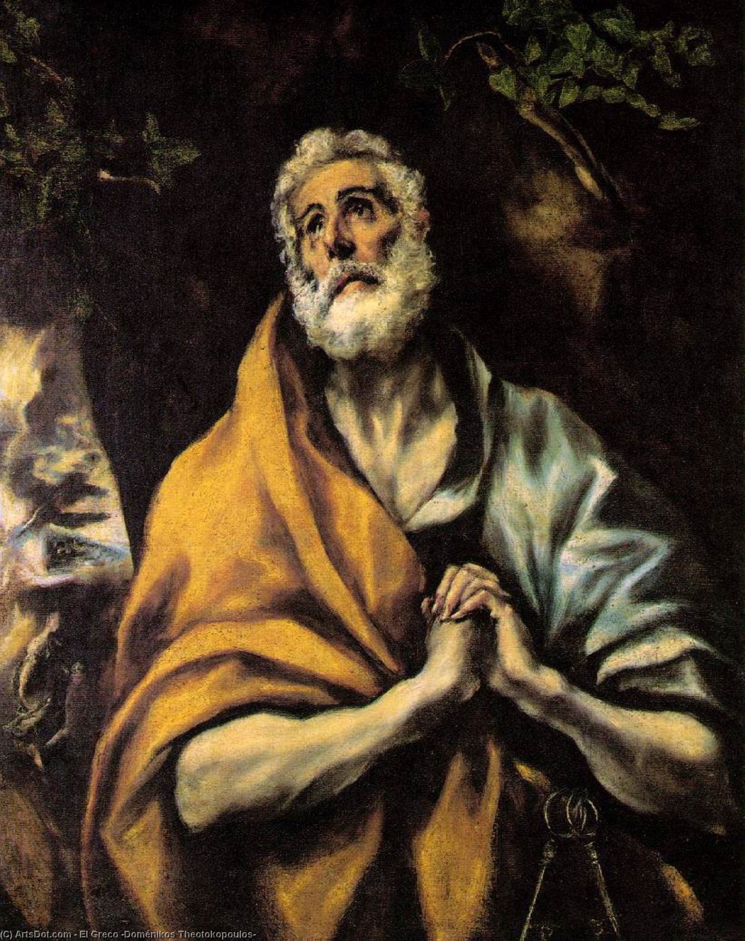 Wikioo.org - The Encyclopedia of Fine Arts - Painting, Artwork by El Greco (Doménikos Theotokopoulos) - The Repentant Peter