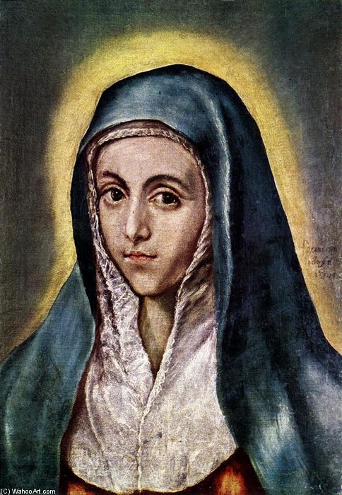WikiOO.org – 美術百科全書 - 繪畫，作品 El Greco (Doménikos Theotokopoulos) -  处女  玛丽