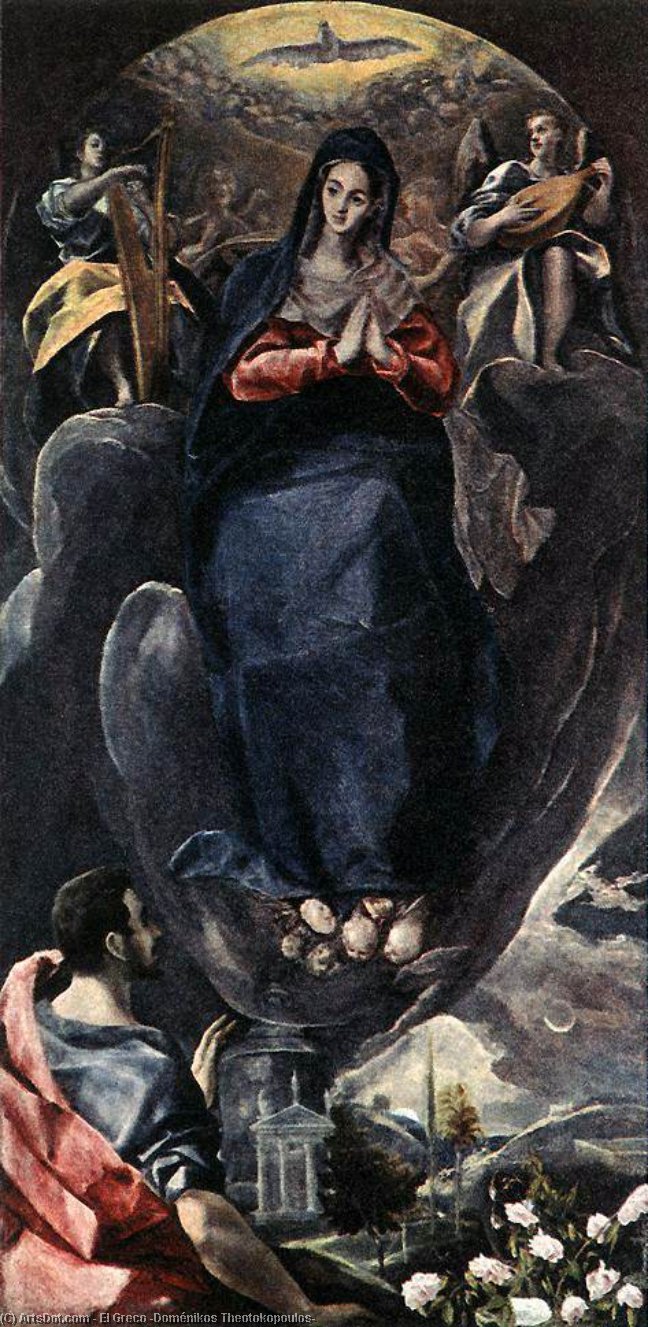 Wikioo.org - The Encyclopedia of Fine Arts - Painting, Artwork by El Greco (Doménikos Theotokopoulos) - The Virgin of the Immaculate Conception and St John