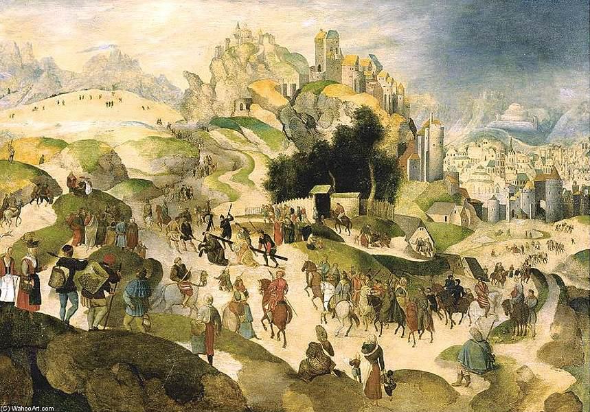 WikiOO.org - Encyclopedia of Fine Arts - Maľba, Artwork Abel Grimmer - The Road to Calvary