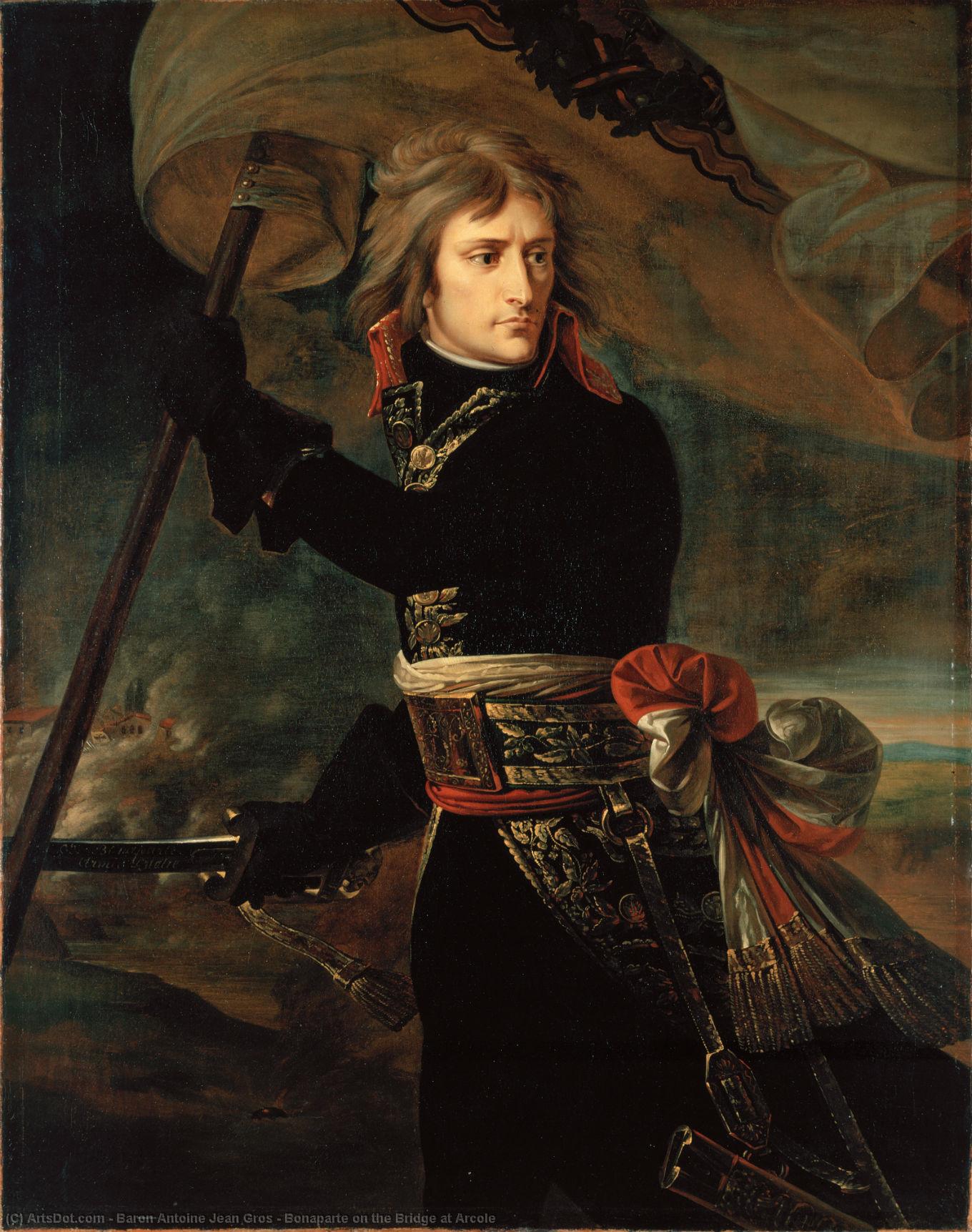 Wikioo.org - The Encyclopedia of Fine Arts - Painting, Artwork by Baron Antoine Jean Gros - Bonaparte on the Bridge at Arcole