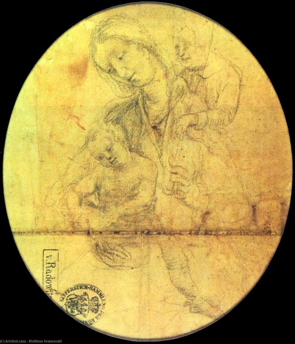 WikiOO.org - Enciclopedia of Fine Arts - Pictura, lucrări de artă Matthias Grünewald - Mary with the Child and Young St John