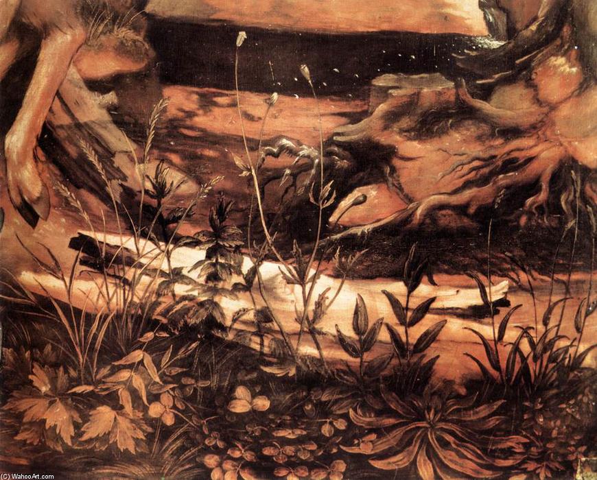 WikiOO.org - Εγκυκλοπαίδεια Καλών Τεχνών - Ζωγραφική, έργα τέχνης Matthias Grünewald - Sts Paul and Anthony in the Desert (detail)