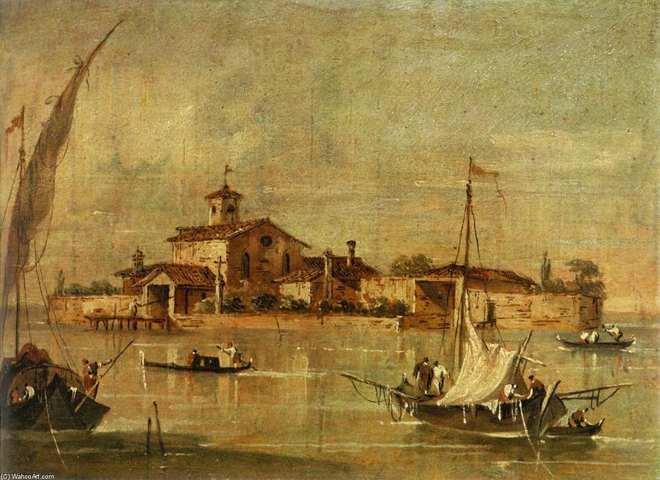 Wikioo.org - The Encyclopedia of Fine Arts - Painting, Artwork by Giacomo Guardi - Landscape in the Environs of Venice