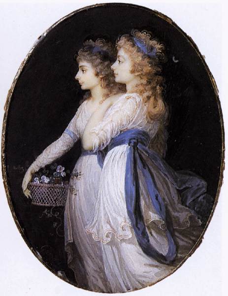 Wikioo.org - The Encyclopedia of Fine Arts - Painting, Artwork by Jean Urbain Guérin - Georgiana, Duchess of Devonshire, with Lady Elizabeth Foster