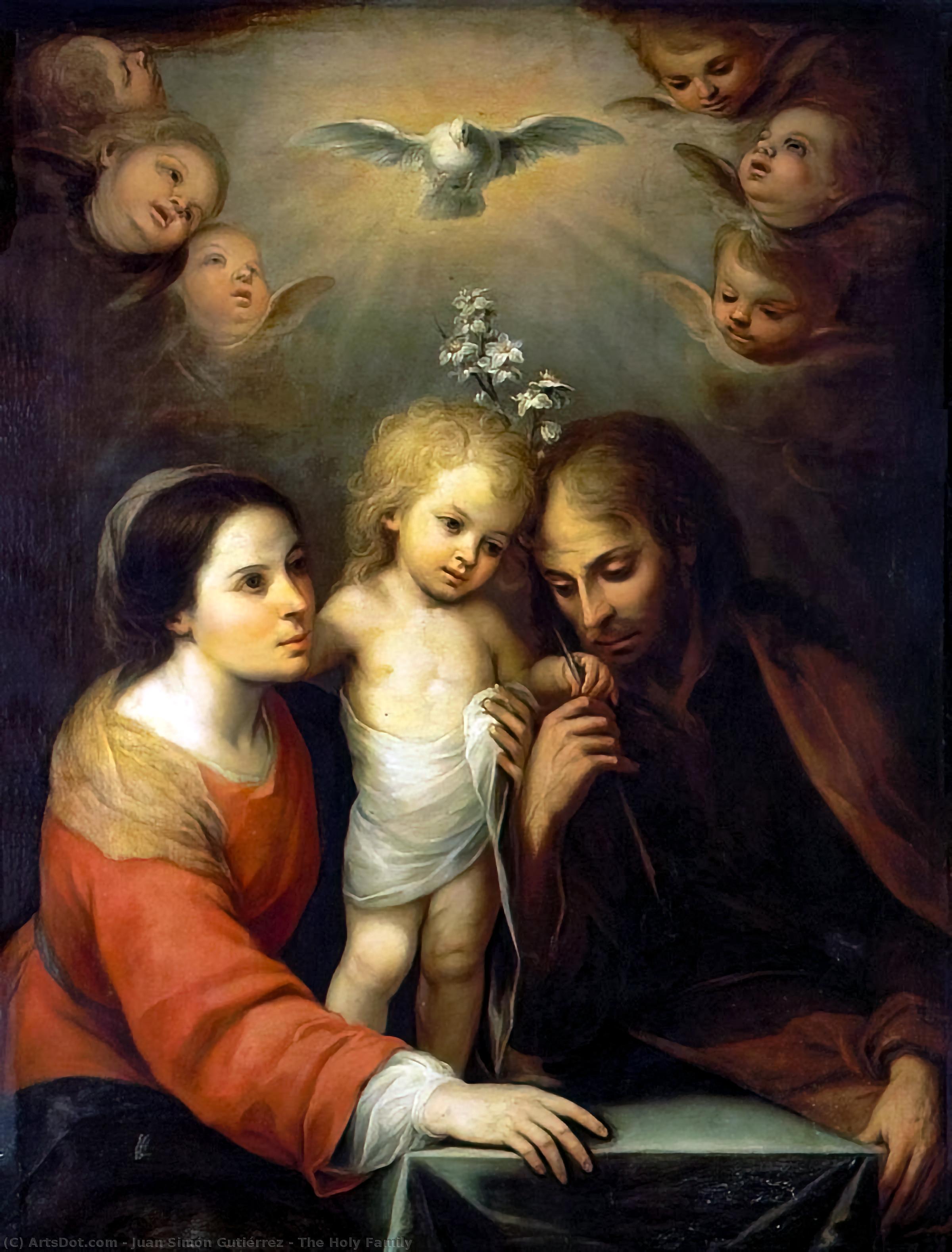 Wikioo.org - The Encyclopedia of Fine Arts - Painting, Artwork by Juan Simón Gutiérrez - The Holy Family