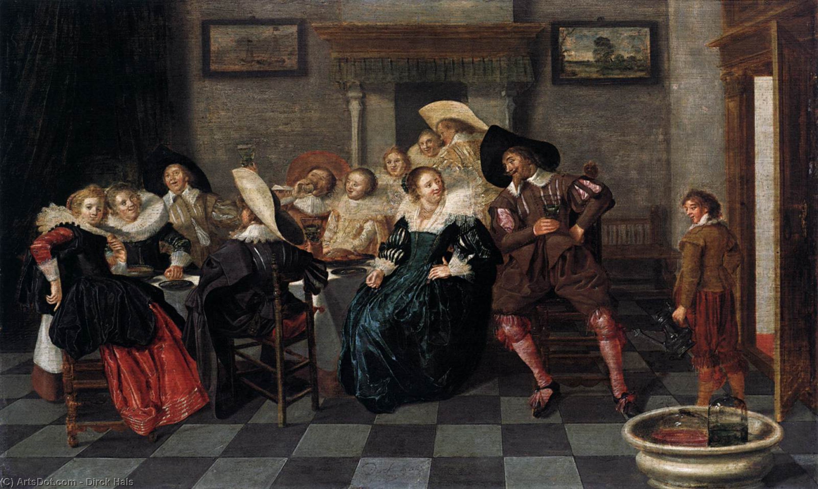 Wikioo.org - The Encyclopedia of Fine Arts - Painting, Artwork by Dirck Hals - A Banquet