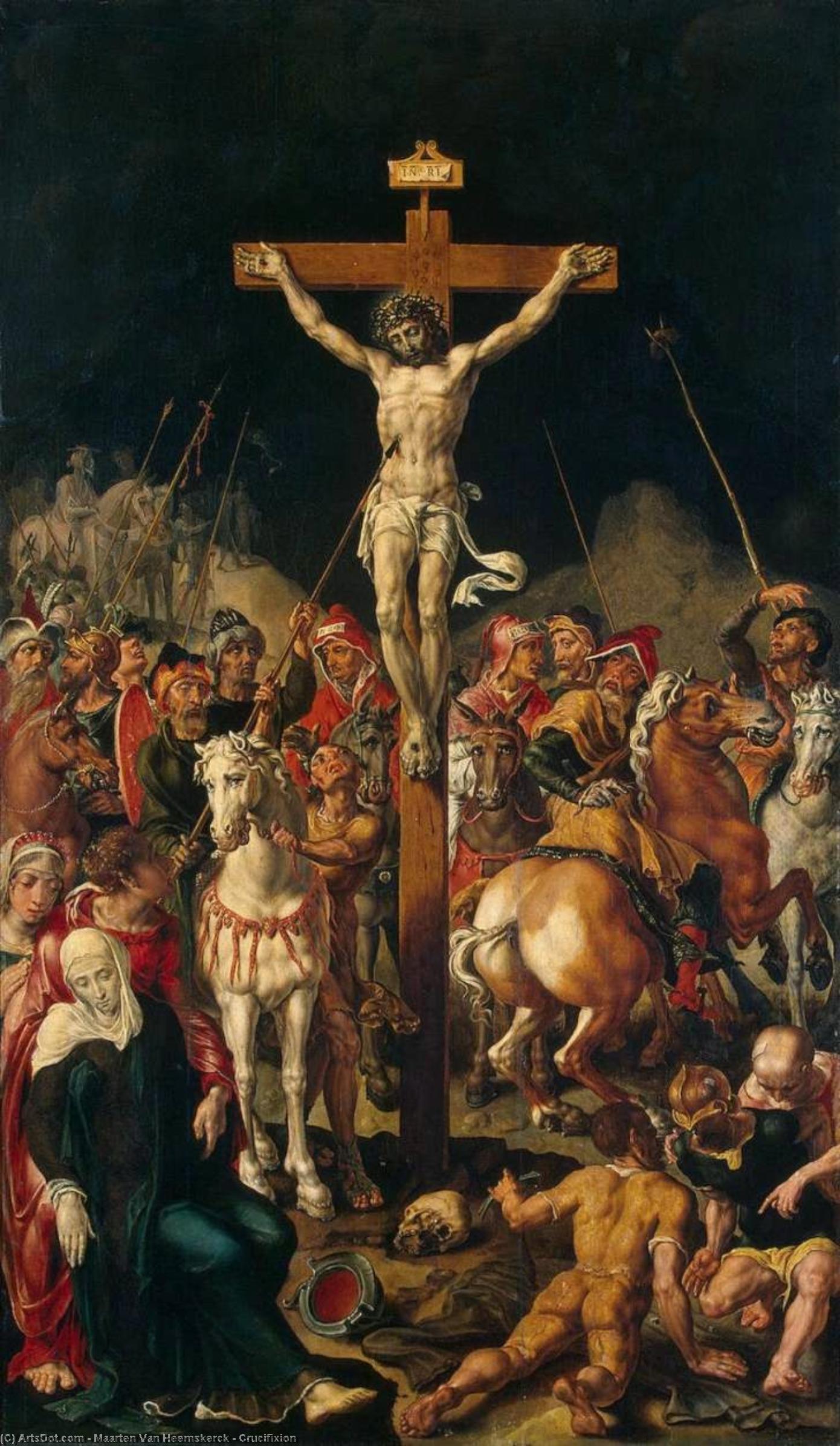 WikiOO.org - Enciclopédia das Belas Artes - Pintura, Arte por Maarten Van Heemskerck - Crucifixion