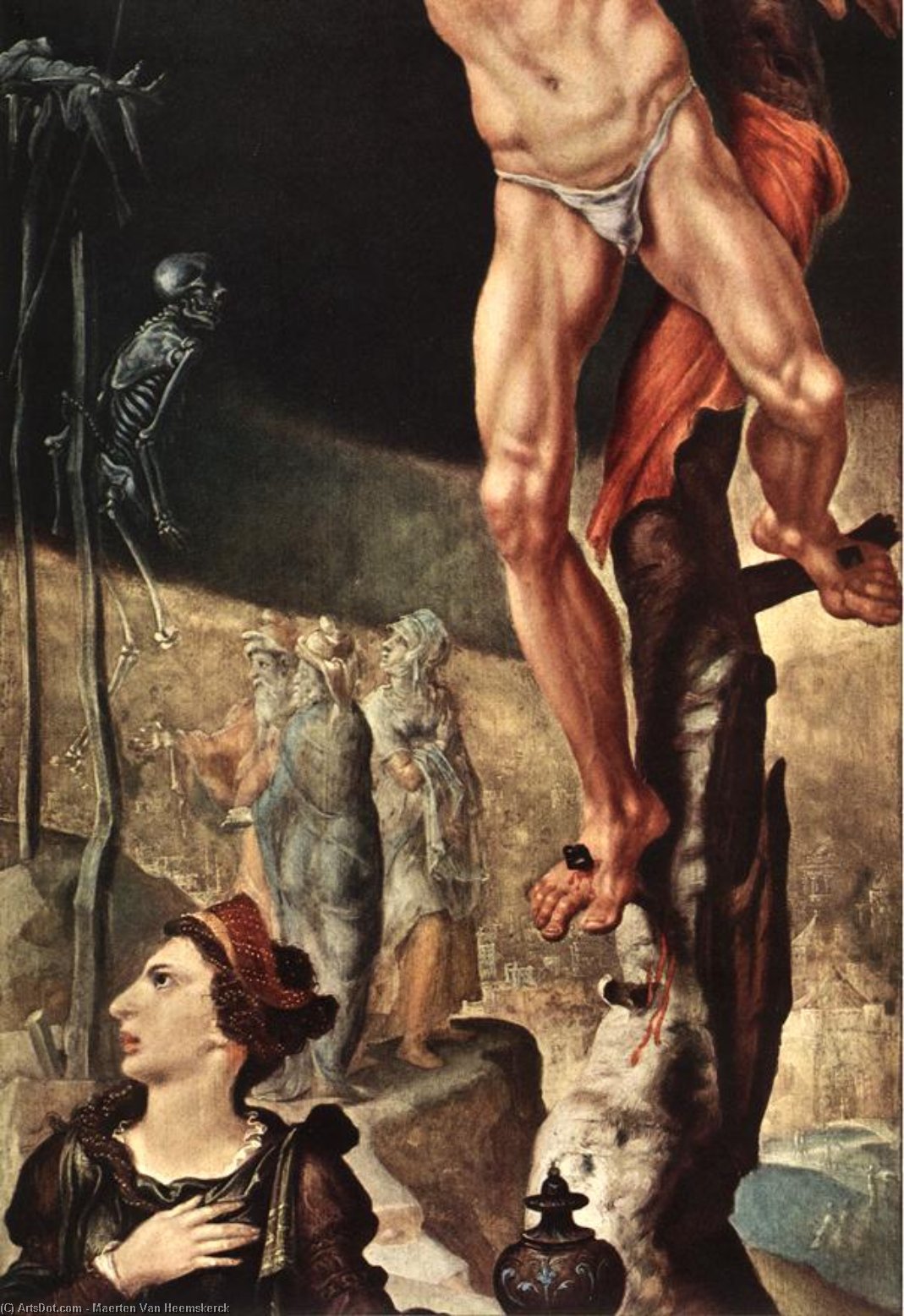 Wikioo.org - สารานุกรมวิจิตรศิลป์ - จิตรกรรม Maarten Van Heemskerck - Crucifixion (detail)
