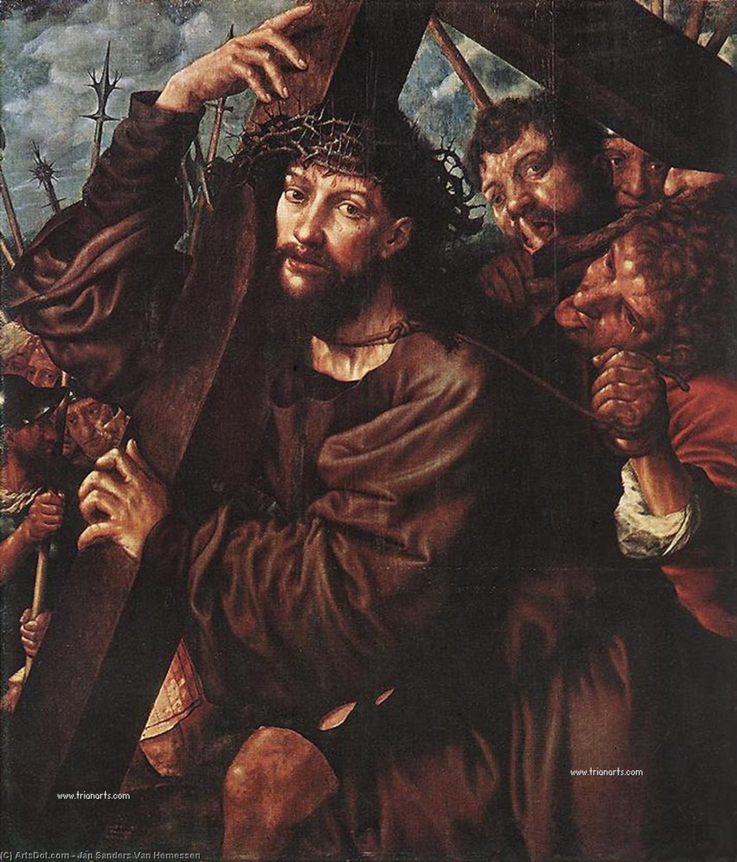 WikiOO.org - Encyclopedia of Fine Arts - Lukisan, Artwork Jan Sanders Van Hemessen - Christ Carrying the Cross