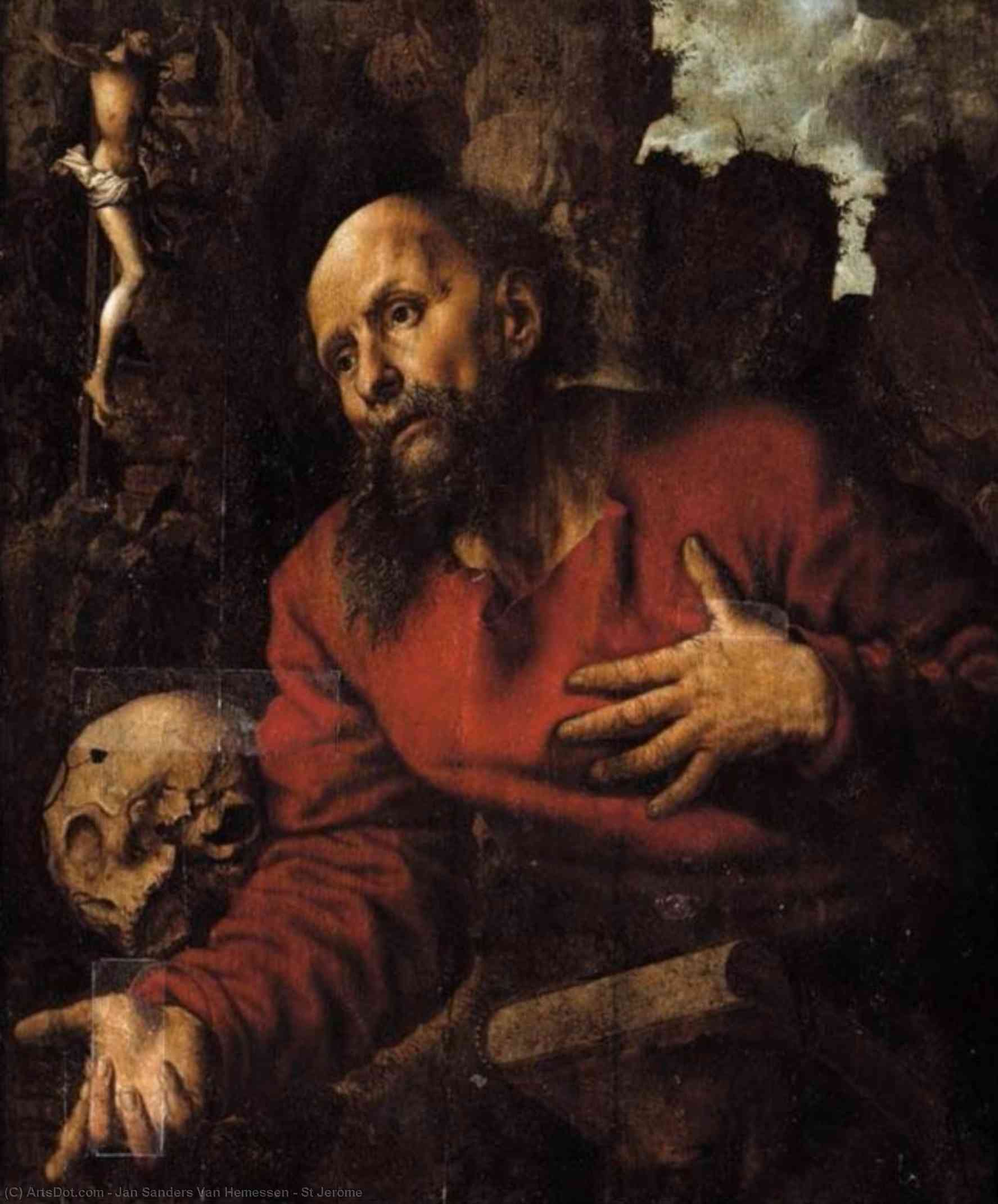 WikiOO.org - Encyclopedia of Fine Arts - Maalaus, taideteos Jan Sanders Van Hemessen - St Jerome
