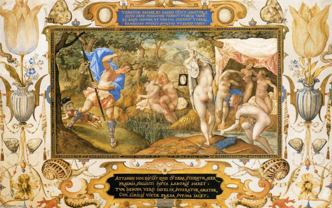 Wikioo.org - The Encyclopedia of Fine Arts - Painting, Artwork by Joris Hoefnagel (Georg Hoefnagel) - Diana and Actaeon
