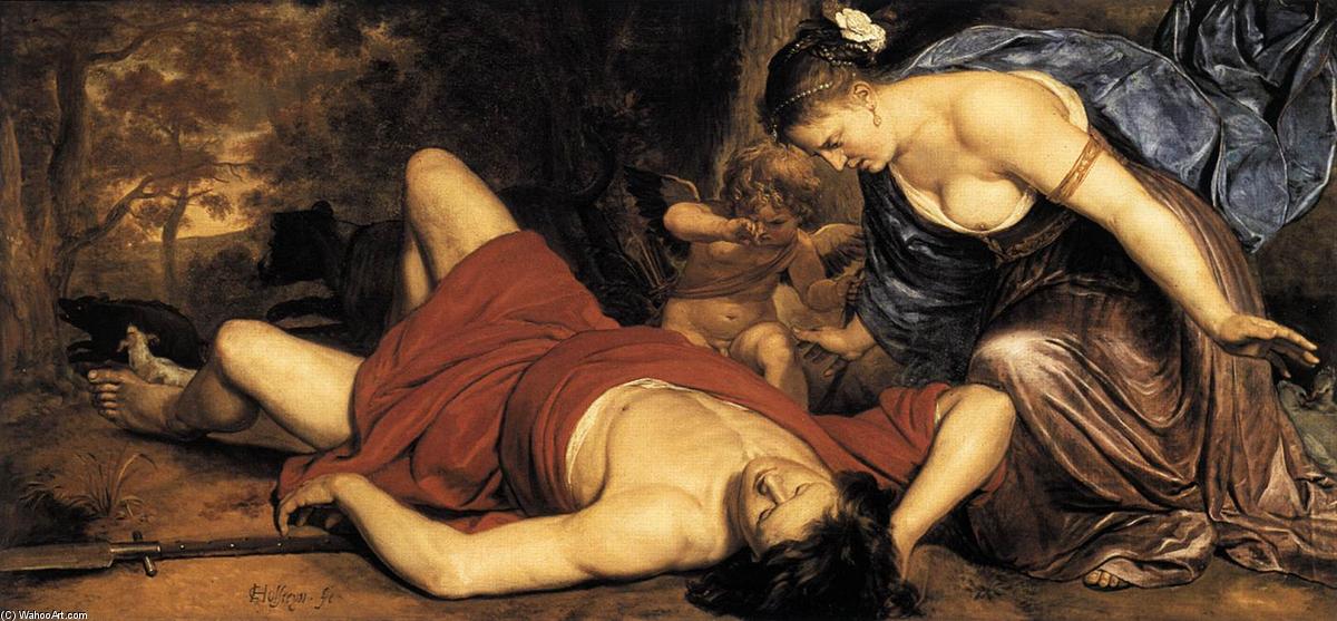 WikiOO.org - 百科事典 - 絵画、アートワーク Cornelis Pietersz Holsteijn - 金星とアモールはアドニスの死を悼みます