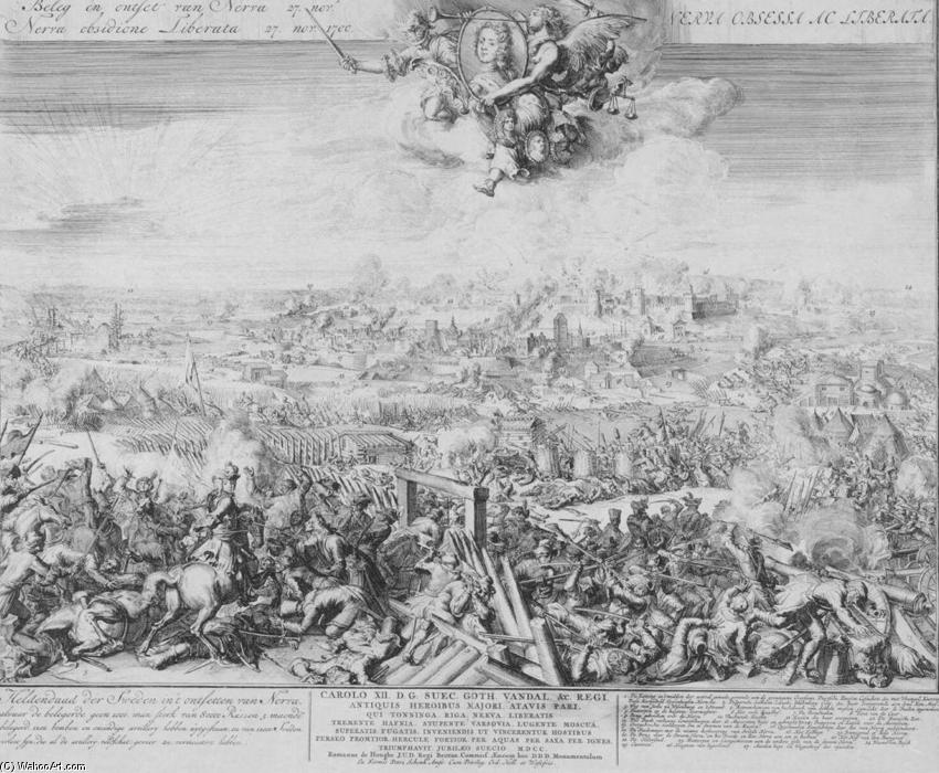 WikiOO.org - Encyclopedia of Fine Arts - Maleri, Artwork Romeyn De Hooghe - Battle of Narva on 19 November 1700