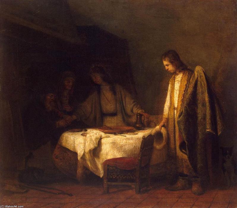 WikiOO.org - Encyclopedia of Fine Arts - Lukisan, Artwork Samuel Dirksz Van Hoogstraten - Tobias's Farewell to his Parents