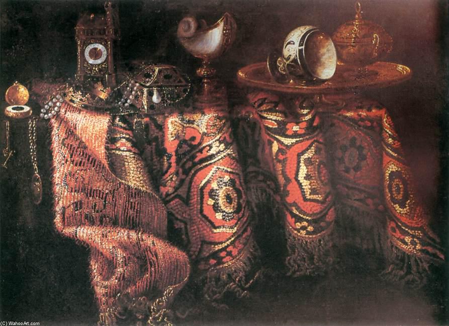 WikiOO.org - Enciklopedija dailės - Tapyba, meno kuriniai Jacques Hupin - Still-life with Carpet