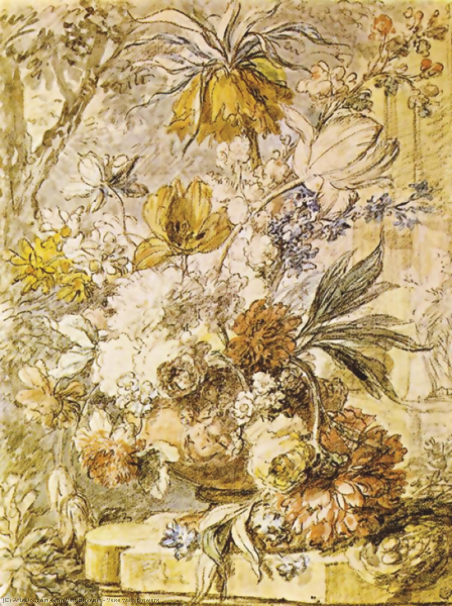 WikiOO.org - Енциклопедия за изящни изкуства - Живопис, Произведения на изкуството Jan Van Huysum - Vase with Flowers