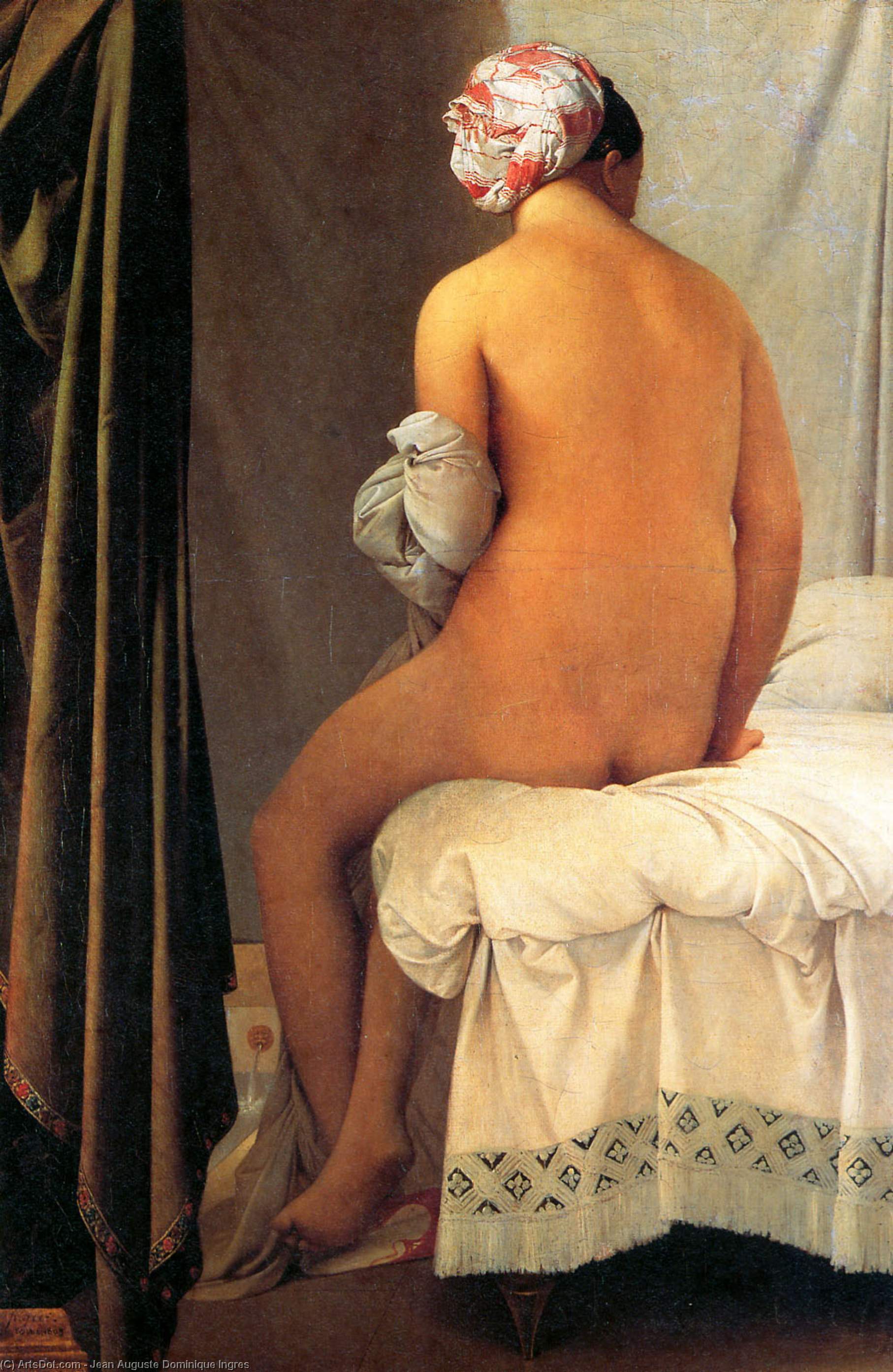 Wikioo.org - Bách khoa toàn thư về mỹ thuật - Vẽ tranh, Tác phẩm nghệ thuật Jean Auguste Dominique Ingres - The Bather
