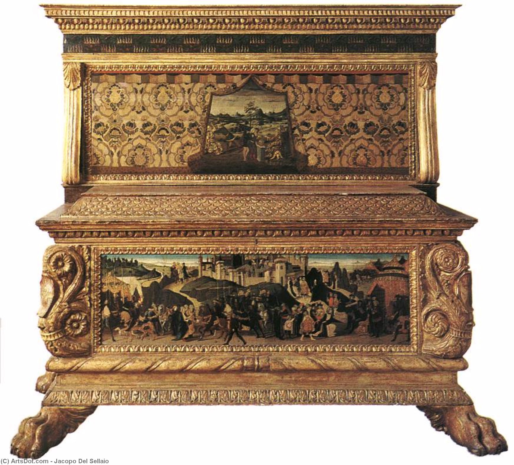 Wikioo.org - Bách khoa toàn thư về mỹ thuật - Vẽ tranh, Tác phẩm nghệ thuật Jacopo Del Sellaio - The Nerli Cassone