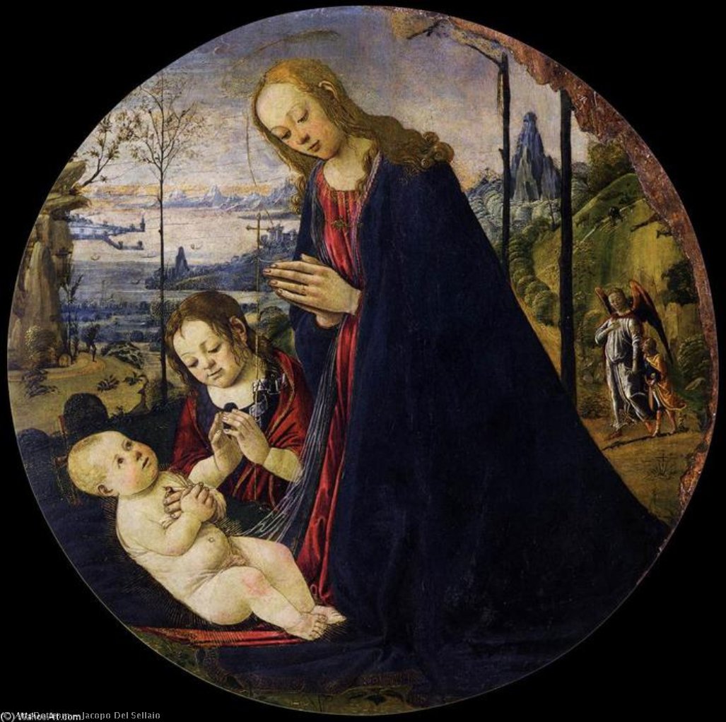 Wikioo.org - สารานุกรมวิจิตรศิลป์ - จิตรกรรม Jacopo Del Sellaio - Virgin and Child