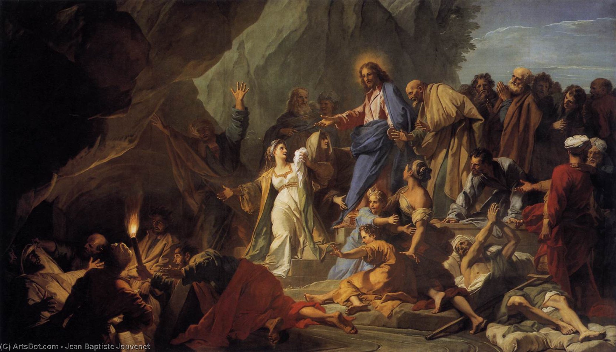 WikiOO.org - Enciklopedija dailės - Tapyba, meno kuriniai Jean Baptiste Jouvenet - The Raising of Lazarus