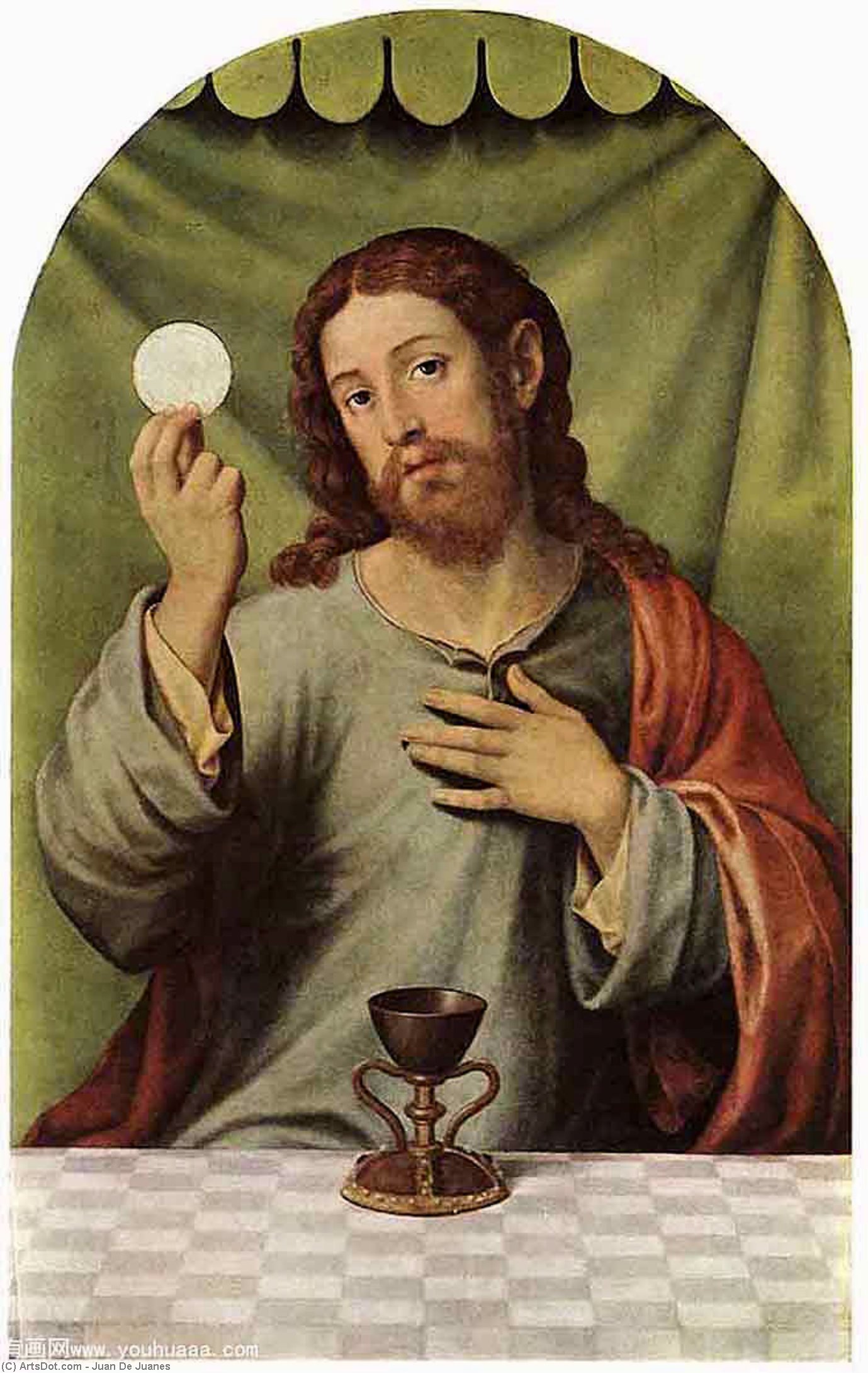 WikiOO.org - Енциклопедия за изящни изкуства - Живопис, Произведения на изкуството Juan De Juanes - Christ with the Chalice