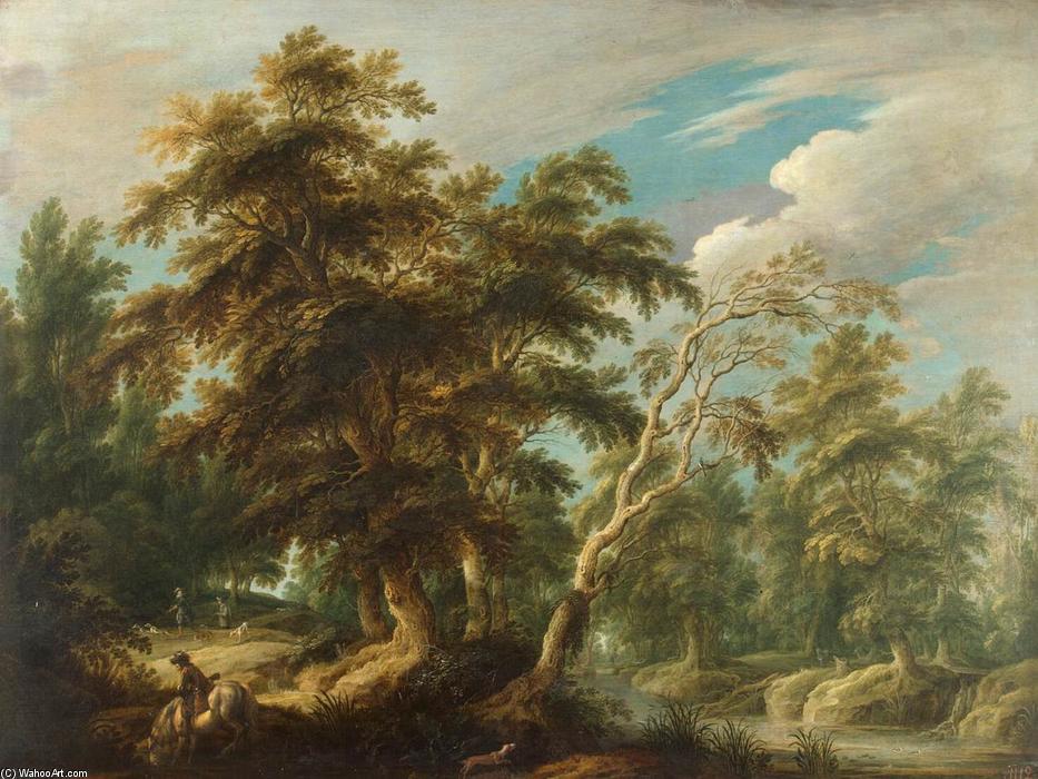 WikiOO.org - Encyclopedia of Fine Arts - Lukisan, Artwork Alexander Keirincx - Hunters in a Forest