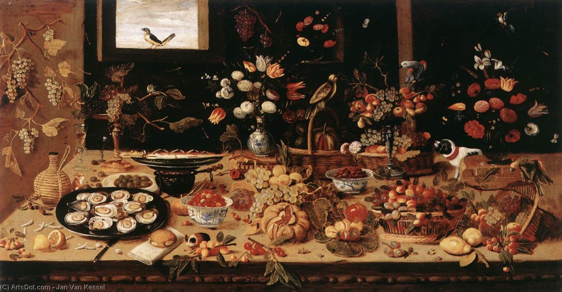 Wikioo.org – La Enciclopedia de las Bellas Artes - Pintura, Obras de arte de Jan Van Kessel - naturaleza muerta