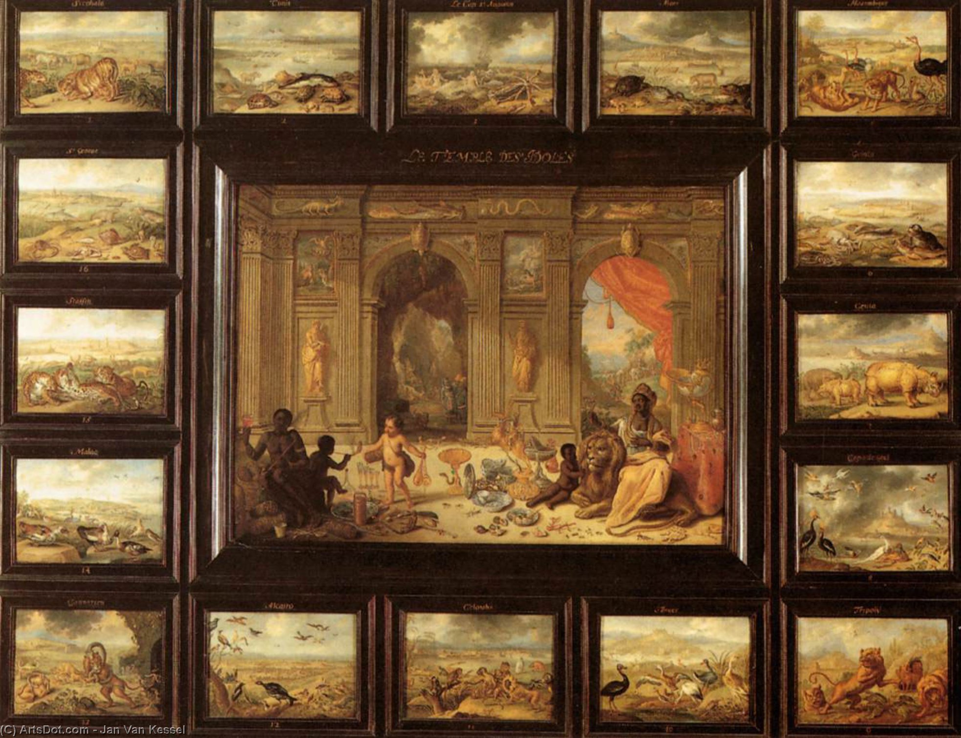 Wikioo.org - The Encyclopedia of Fine Arts - Painting, Artwork by Jan Van Kessel - The Continent of Africa