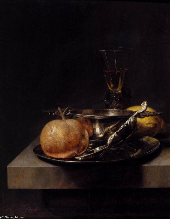 Wikioo.org – L'Enciclopedia delle Belle Arti - Pittura, Opere di Cornelis Kick - ancora la vita con argento coppa